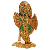 गैलरी व्यूवर में इमेज लोड करें, Webelkart Premium Shri Shrinathji Idol Golden Finish Decorative Murti for Home Temple | Pushtimarg Krishna Statue for Pooja Room &amp; Festive Decor | Premium Religious Gift Item for Poja (9" Inches)