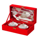 Load image into Gallery viewer, Webelkart Premium Silver Plated Set of 2 Beetel Bowl with 2 Spoon &amp; 1 Tray in Red Velvet Gift Box, Designer Serving Dish Set for Diwali, Wedding &amp; Housewarming Gift,Diwali Gift