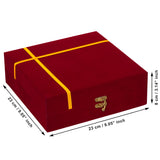 गैलरी व्यूवर में इमेज लोड करें, Webelkart Premium Gold Plated Pooja Thali Set with Red Velvet Gift Box |7 Pieces Pooja Thali Set|Diwali, Wedding Return Gifts &amp; Housewarming Gift Set,Ghanti Puja Arti Thali for Home Office Mandir
