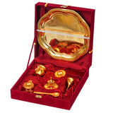 गैलरी व्यूवर में इमेज लोड करें, Webelkart Premium Gold Plated Pooja Thali Set with Red Velvet Gift Box |7 Pieces Pooja Thali Set|Diwali, Wedding Return Gifts &amp; Housewarming Gift Set,Ghanti Puja Arti Thali for Home Office Mandir