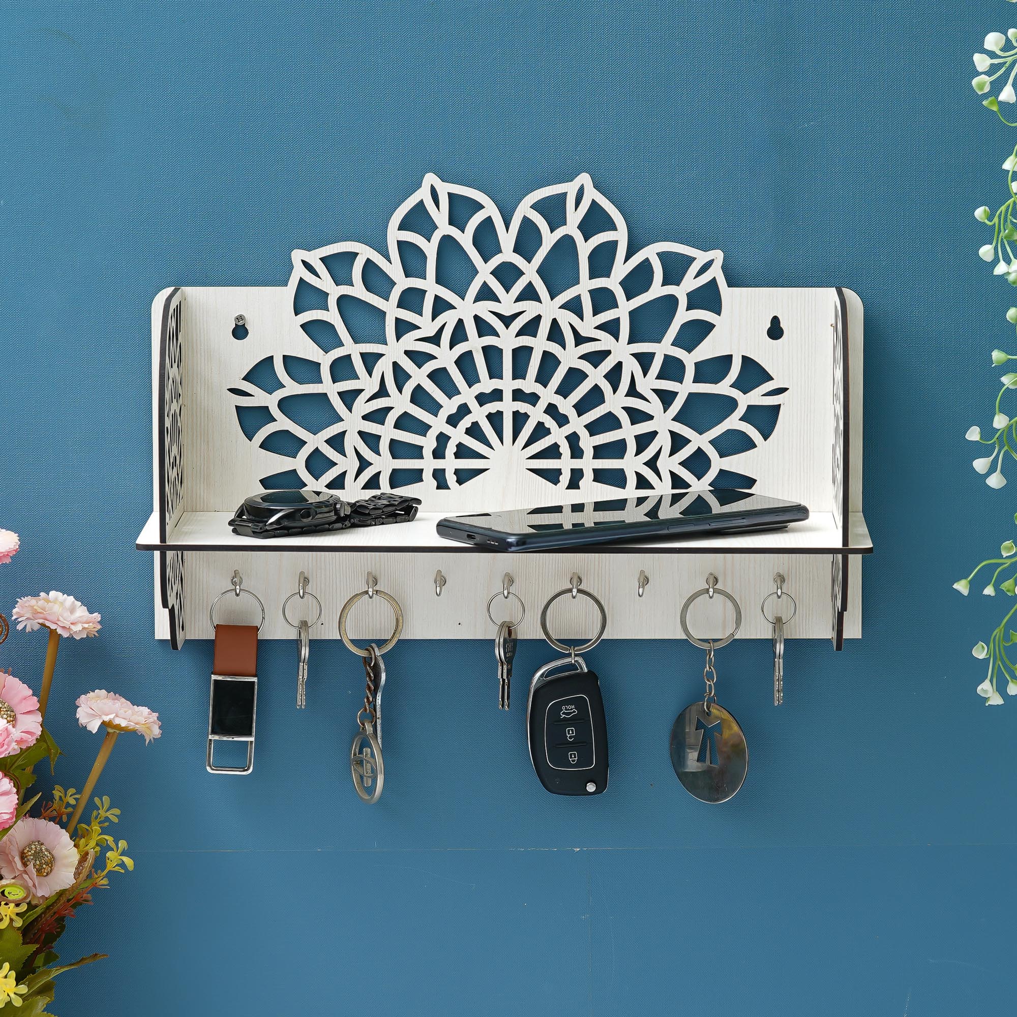 Wall Key White Key Rack Buy Sam Key Holder White From Home Centre