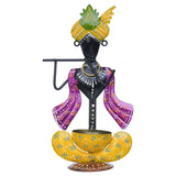 Load image into Gallery viewer, Webelkart Premium Handcrafted Multicolor Metal Krishna Tea Light Holder for Home &amp; Office Decor and Diwali Gift Item (Multicolor-10.4&quot; Inches)