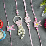 Load image into Gallery viewer, Webelkart Premium Pair Of Rakhi For Bhaiya Bhabhi With Kids,Lumba Rakhi For Bhabhi,Couple Set For Brother,Rakshabandhan Gift. Beautiful Festival Pair Set Of 4