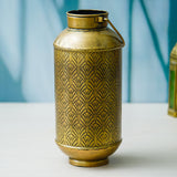 Load image into Gallery viewer, Webelkart Premium Iron Decorative Vase, Gold Embossed Design Flower Pot for Living Room and Office,Home Decor (15&quot; Inches)