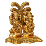 Load image into Gallery viewer, Webelkart Metal Gold Laxmi Ganesha Idol Statue for Diwali Pujan, laxmi Ganesh Murti for Pooja Decor,Showpiece for Temple Decor (5.11&quot; Inches) Pooja Artical