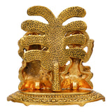 Load image into Gallery viewer, Webelkart Metal Gold Laxmi Ganesha Idol Statue for Diwali Pujan, laxmi Ganesh Murti for Pooja Decor,Showpiece for Temple Decor (5.11&quot; Inches) Pooja Artical