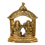 Load image into Gallery viewer, Webelkart Premium Gold Laxmi Ganesha Idol with Temple for Diwali Decor,laxmi Ganesh Murti for Pooja Decor,God Idol for Temple (4.33&quot; Inches)