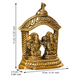 Load image into Gallery viewer, Webelkart Premium Gold Laxmi Ganesha Idol with Temple for Diwali Decor,laxmi Ganesh Murti for Pooja Decor,God Idol for Temple (4.33&quot; Inches)