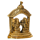 Load image into Gallery viewer, Webelkart Premium Gold Laxmi Ganesha Idol with Temple for Diwali Decor,laxmi Ganesh Murti for Pooja Decor,God Idol for Temple (4.33&quot; Inches)