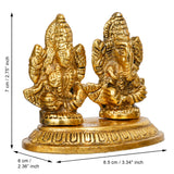 Load image into Gallery viewer, Webelkart Antique Gold Plated Laxmi Ganesha Idol Statue for Diwali Decor, laxmi Ganesh Murti for Pooja Decor, Office Décor, Gifting Decorative Showpiece