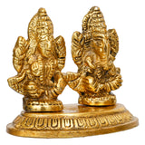 Load image into Gallery viewer, Webelkart Antique Gold Plated Laxmi Ganesha Idol Statue for Diwali Decor, laxmi Ganesh Murti for Pooja Decor, Office Décor, Gifting Decorative Showpiece