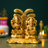 Load image into Gallery viewer, Webelkart Metal Gold Laxmi Ganesha Idol Statue for Diwali Pujan, laxmi Ganesh Murti for Pooja Decor,Showpiece for Temple Decor (5.11&quot; Inches) Pooja Artical