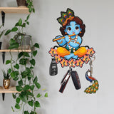 Load image into Gallery viewer, Webelkart Premium Krishna Wooden Key Holder for Home/Office Decor/Key Hanger for Wall Decor,Decorative Item for Home (10" Inches)