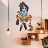 Load image into Gallery viewer, Webelkart Premium Krishna Wooden Key Holder for Home/Office Decor/Key Hanger for Wall Decor,Decorative Item for Home (10" Inches)