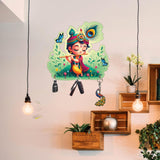 Load image into Gallery viewer, Webelkart Antique Wooden Krishna Key Holder for Home Decor, Key Hanger for Wall Decor, Key Chain Holder for Office Decor (10" Inches)