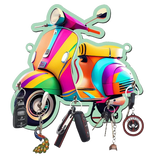 Load image into Gallery viewer, Webelkart Premium HD UV Printed Vespa Scooter Wooden Key Holder for Home/Office Decor,Key Holder for Wall Decor(10&quot; Inches