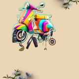 Load image into Gallery viewer, Webelkart Premium HD UV Printed Vespa Scooter Wooden Key Holder for Home/Office Decor,Key Holder for Wall Decor(10&quot; Inches