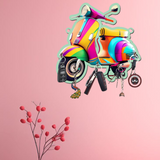 Load image into Gallery viewer, Webelkart Premium HD UV Printed Vespa Scooter Wooden Key Holder for Home/Office Decor,Key Holder for Wall Decor(10&quot; Inches