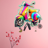 Load image into Gallery viewer, Webelkart Premium HD UV Printed Vespa Scooter Wooden Key Holder for Home/Office Decor,Key Holder for Wall Decor(10&quot; Inches