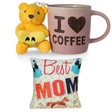 Load image into Gallery viewer, Webelkart Premium Best Mom Gift Combo Set – Soft Teddy Bear Key Chain, “I Love Coffee” Printed Mug &amp; Best Mom Cushion | Mother’s Day &amp; Birthday Gift
