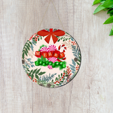 Load image into Gallery viewer, Webelkart Round Merry Christmas Wall Hanging for Christmas Decorations, Door Hanging for Home - Santa with Gifts Christmas Items