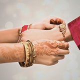 Load image into Gallery viewer, Webelkart Antique 3 Designer Swastik Rakhi for Brother and Bhabhi with Fridge Magnet,Rakhi for Brother Sister, Raksha Bandhan Gift Pack for Bhaiya Bhabhi with Greeting Card and Roli Chawal