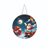 Load image into Gallery viewer, JaipurCrafts Wood Merry Christmas Wall Hanging/Door Hanging for Home and Christmas Decorations Items- Santa with Gifts Christmas Items Christmas Wall Hanging and Gifts