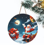 Load image into Gallery viewer, JaipurCrafts Wood Merry Christmas Wall Hanging/Door Hanging for Home and Christmas Decorations Items- Santa with Gifts Christmas Items Christmas Wall Hanging and Gifts