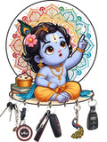 Load image into Gallery viewer, Webelkart Antique Krishna Key Holder for Home/Office Decor/Decorative Item for Home,Key Hanger for Wall Decor,Key Chain Holder (10" Inches)