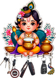 Load image into Gallery viewer, Webelkart Cute Krishna Key Holder for Home/Office Decor/Key Hanger for Wall Decor,Decorative Item for Home,Key Chain Holder (10" Inches)