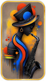 Load image into Gallery viewer, Webelkart Premium Modern Abstract Jazz Music Wall Art | Saxophone Player Silhouette Painting | Premium Wooden UV Printed Wall Decor | Living Room, Bedroom, Studio Decoration | (17x10 Inches)