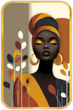 Load image into Gallery viewer, Webelkart Premium Modern African Woman Wall Art For Home Decor| Abstract Portrait with Headwrap &amp; Golden Earrings |Elegant Home Decoration for Living Room Bedroom | (18x12 Inches)
