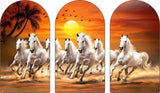 Load image into Gallery viewer, Webelkart Premium Canvas 7 Horses Painting Vastu Frame Wall Art For Home Decor,Painting White Running Horses With Rising Sun,Wall Decor, Living Room Bedroom | Large Multi Panel Painting | Home Decoration Item (50x30 Inch)