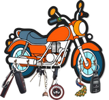 गैलरी व्यूवर में इमेज लोड करें, Webelkart Antique HD UV Printed Bike Shape Wooden Key
