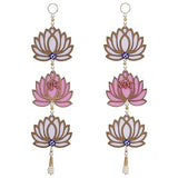 Load image into Gallery viewer, JaipurCrafts Pink and White Lotus Flower with Shubh Labh Wall Hanging for Diwali Decoration| Wall Decor |Temple Decor Wall Hanging Home and Office Decor (Wood Set of 2) 16" Inches