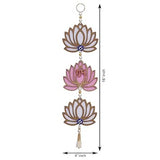 Load image into Gallery viewer, JaipurCrafts Pink and White Lotus Flower with Shubh Labh Wall Hanging for Diwali Decoration| Wall Decor |Temple Decor Wall Hanging Home and Office Decor (Wood Set of 2) 16" Inches