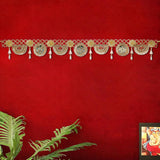 Load image into Gallery viewer, JaipurCrafts Premium Gota Flower Handmade Door Hanging/Bandarwal/Toran for Door, Traditional Bandarwal for Door, 37&quot; inches Length, Multicolour Diwali Decor (Design 1) - JaipurCrafts