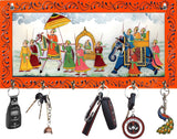 Load image into Gallery viewer, JaipurCrafts Antique HD UV Print Rajasthani Wooden Key Hanger for Home/Office Decor-Wall Decorative Key Holder,Home Decor Item (12x6 Inches)