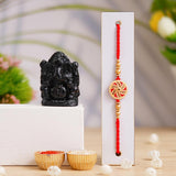Load image into Gallery viewer, JaipurCrafts Premium Single Rakhi For Brother And Bhabhi With Ram lalla Idol Statue for Home And Car Dashboard- Rakhi Gift Combos - JaipurCrafts