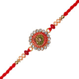 Load image into Gallery viewer, Webelkart Premium Pack of 1 Rakhi For Brother And Bhabhi With Ram lalla Idol Statue for Home And Car Dashboard- Rakhi Gift Combos - JaipurCrafts