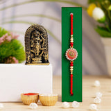 गैलरी व्यूवर में इमेज लोड करें, Webelkart Premium Pack of 1 Rakhi For Brother And Bhabhi With Ram lalla Idol Statue for Home And Car Dashboard- Rakhi Gift Combos - JaipurCrafts