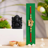 Load image into Gallery viewer, JaipurCrafts Pack of 1 My Bro Rakhi For Brother And Bhabhi With Ganesha Idol Statue for Home And Car Dashboard- Rakhi Gift Combos - JaipurCrafts