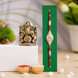 गैलरी व्यूवर में इमेज लोड करें, JaipurCrafts New Single Rakhi For Bhaiya and Bhabhi With Ganesha Idol Statue For Car Dashboard - Rakhi For Brother And Bhabhi - Rakhi Gift Combos