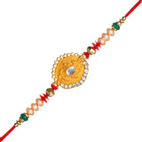 Load image into Gallery viewer, JaipurCrafts New Combo Of Single Rakhi With Ganesha Idol Statue for Home And Car Dashboard- Rakhi for brother and bhabhi- Rakhi Gift Combos