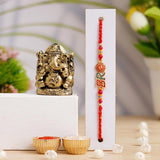 Load image into Gallery viewer, JaipurCrafts New Combo Of Single My Bro Rakhi For Brother And Bhabhi With Ganesha Idol Statue for Home And Car Dashboard- Rakhi Gift Combos - JaipurCrafts