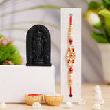 Load image into Gallery viewer, JaipurCrafts New Combo Of Single Rakhi For Brother And Bhabhi With Ram lalla Idol Statue for Home And Car Dashboard- Rakhi Gift Combos - JaipurCrafts
