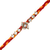 Load image into Gallery viewer, JaipurCrafts Premium Combo Of Single Rakhi For Brother And Bhabhi With Ram lalla Idol Statue for Home And Car Dashboard- Rakhi Gift Combos - JaipurCrafts