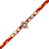 Load image into Gallery viewer, JaipurCrafts Premium Combo Of Single Rakhi For Brother And Bhabhi With Ram lalla Idol Statue for Home And Car Dashboard- Rakhi Gift Combos