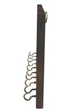 गैलरी व्यूवर में इमेज लोड करें, JaipurCrafts Beautiful Silver Flower Studded Wooden Key Holder (10 Hooks, Brown, Silver)