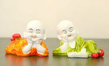 Load image into Gallery viewer, WebelKart By JaipurCrafts Polyresin Cute Child Monk Showpiece (7.62 cm, Multicolour) - Set of 2